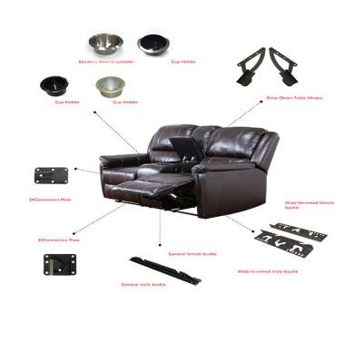 Manual rocker recliner mechanism hardware parts